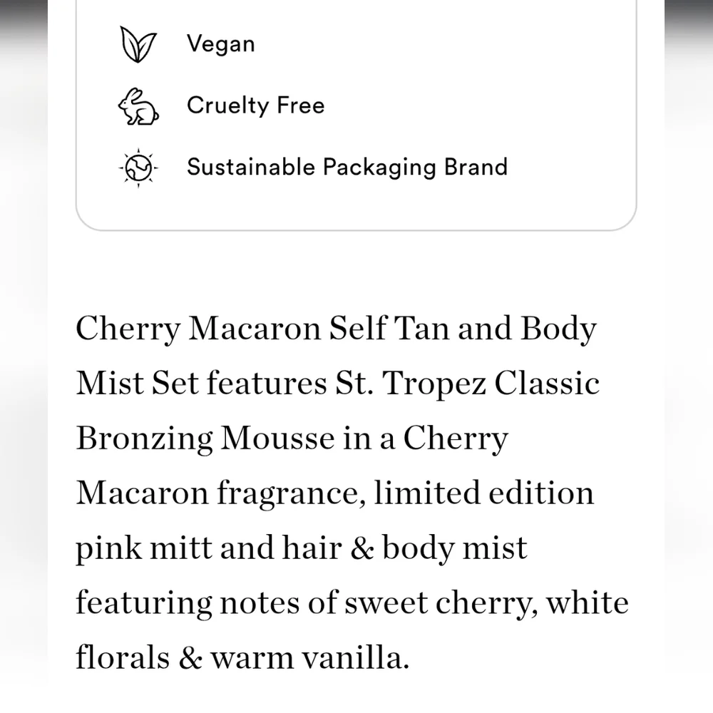 St.Tropez Cherry Macaron Self Tan 3 piece set cruelty free- pink/blue
